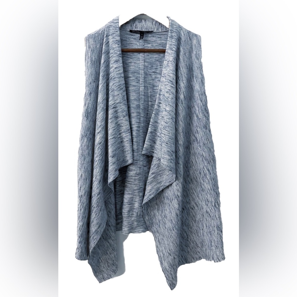 White House Black Market Cardigan Womens Small Gray Asymmetrical Hem Open Front